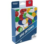 La Ducale- Boîte De 100 Jetons De Couleur-Jeu De Voyage, 10014695, Jaune