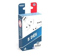 La Ducale Jeu de 5 dés 18mm - Jeu de Yams - Jeu de Voyage, Blancs