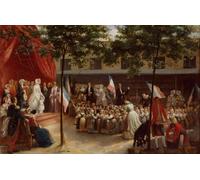 La duchesse d'Orléans et le comte de Paris visitent une salle d'asile parisienne (1841) Poster imprimé par Jules Laure (45,7 x 61 cm)