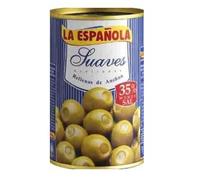 La Española Olives Vertes Manzanilla Farcies à l'Anchois, Saveur Douce, 3 Boîtes, 150g Poids Égoutté par Unité