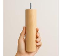 La Fabrique de Pieds AM20170002 Jeu de 4 Pieds de Lit Cylindres Bois Verni Clair 15 x 6 x 6 cm