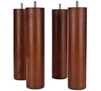 La Fabrique de Pieds AM20170041 Jeu de 4 Pieds de Lit Cylindres Bois Teinte Merisier 25 x 6 x 6 cm