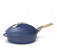 COOKUT - La Fabuleuse poêle 8 en 1 - Un seul ustensile qui remplace poêle, casserole, sauteuse - Avec 2 poignées amovibles, panier vapeur/friture, spatule en bois - SAPHIR