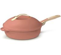 - La Fabuleuse Poêle 8 En 1 ¿ Un Seul Ustensile Qui Remplace Poêle, Casserole, Sauteuse, Cocotte - Avec 2 Poignées Amovibles, Panier Vapeur/Friture, Spatule En Bois - Pivoine