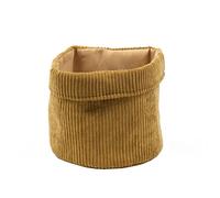 LA FACTORY Panier Rond Cosy en Velours Côtelé - Bronze - D 21 X H 17 Cm