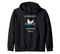 La Fameuse Swimming Poule Humour Fête des Pères Noel Sweat à Capuche