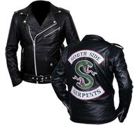 La Familie Clothing Southside Snake Riverdale Jughead Jones Men's Leather Jacket - Cross Fit Leather Jacket - Black Leather Jacket (FR/ES, Alpha/lettres, S, Taille normale, Taille normale, Black)