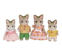 Sylvanian Families – Set 4 figurines La famille Chat Tigré 5180, animaux miniatures 3 ans et +