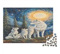 La Famille des Loups Puzzle 1000 Pièces Adulte sans Poussière, Puzzle Difficile énigme De Compétence Logique pour Une Activité Zen, Puzzle Cadeau d'anniversaire 38x26cm/1000pcs