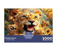 La Famille Lion Puzzle De 1000 Pièces pour Adultes Et Enfants À Partir De 12 Ans Jeu Cadeau Unique Divertissement Créatif Cadeau Classiques - Activité Familiale Parfaite 38x26cm/1000pcs