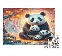 La Famille Panda Casse-tête 1000 Pièces en Carton De Qualité Supérieure, Jeu De Puzzles en Lot Concentration Training Puzzle pour La Décoration Murale Et Les Cadeaux, Secret Santa Origin