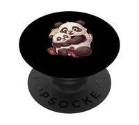 La Famille Panda Fait Un câlin à Un Ours PopSockets PopGrip Adhésif