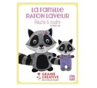 Kit DIY feutre maman et bébé raton laveur -(...) - Gris