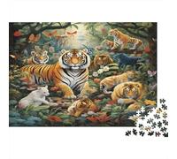 La Famille Tiger Casse-tête 1000 Pièces avec Clic Parfait, Puzzle d'art énigme De Compétence Logique pour Une Activité Zen, Puzzle Cadeau d'anniversaire 70x50cm/1000pcs