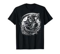 La faucheuse de la mort et son chat câlin gothique Halloween T-Shirt