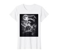 La Faune de Jimothy Raccoon Seattle T-Shirt Graphique avec Valeur, Femme, Blanc, L