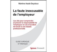 La faute inexcusable de l'employeur Les clés pour comprendre et prévenir la responsabilité de l’employeur en cas d’accident de travail - Martine Assié-Seydoux - Igman Conseil - broché - Guide