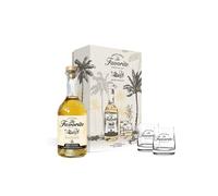 La Favorite Coeur de canne ambré 12 mois Coffret 2 verres 70cl 45°