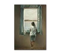 La femme à la fenêtre peinture sur toile Salvador Dali affiche et impression d'art mural photos pour salon décoration murale 70x90 (28x35in) sans cadre