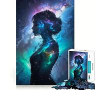 La Femme dans la Galaxie Puzzle de 1000 pièces pour Adolescents Jeu de réflexion Stimulant Passe-Temps Calme Découpe précise Joli Cadeau 38x52cm