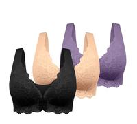 La Femme Parfaite Est Une Brassiere sans Bretelle Soutien Gorge sans Anneau pour Femme Fermeture Devant en T Grande Taille Non Doublé pour Forte Minimiseur Poitrine sous Vêtements X M
