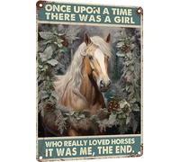 La Ferme De La Fille Qui Aimait Les Chevaux Metal Tin Sign Fer Peintureécoratifs Plaque En Métal D’Art Suspendu Plaque Publicitaire Pour Club Pub Home 20X30 Cm