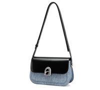 LA FESTIN Sac à bandoulière en cuir pour femme - Sacs à main à bandoulière réglable pour femme, sacs à main de créateur (Bleu Jean et Noir)