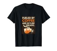 La fierté de la ville alimentée par le café et les rêves de skyline T-Shirt