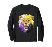 La Fierté Rugissante du Lion Non Binaire Enby Manche Longue