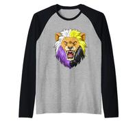 La Fierté Rugissante du Lion Non Binaire Enby Manche Raglan