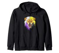 La Fierté Rugissante du Lion Non Binaire Enby Sweat à Capuche