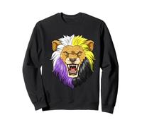La Fierté Rugissante du Lion Non Binaire Enby Sweatshirt