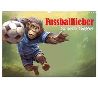 La fièvre du football chez les bébés singes, Version française (Calendrier mural 2026 DIN A3 portrait), Calendrier CALVENDO mensuel