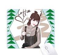 la fille du café figure art design illustration tapis de souris green pine tree tapis en caoutchouc