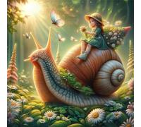 La Fille Escargot Puzzle 70 Pièces Adultes, 45x45cm DIY Puzzle Impossible Jeu de Création et Logique, Puzzles Classiques pour Adultes et Enfants de 12 Ans et Plus