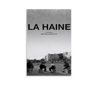 La Film Haine Affiche de film rétro sur toile décorative pour salon, chambre à coucher, 60 x 90 cm, sans cadre