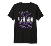 LA Fin DE LA MALADIE D'ALZHEIMER Commence avec Moi : Purple Meme Awareness Walk T-Shirt Haut de Gamme