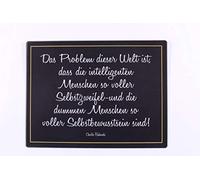 La Finesse Décoratif Suspendu Métal Peint Mur Plaque/Signe, Das Problem Dieser Welt Ist DASS Die Intelligenten