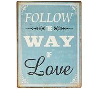 La Finesse Décoratif Suspendu Métal Peint Mur Plaque/Signe, Follow The Way