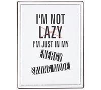 La Finesse Décoratif Suspendu Métal Peint Mur Plaque/Signe, I'm Not Lazy, I'm Just in My Energy Saving Mode