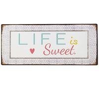 La Finesse Décoratif Suspendu Métal Peint Mur Plaque/Signe, Life is Sweet