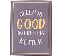 La Finesse Décoratif Suspendu Métal Peint Mur Plaque/Signe, Sleep is Good But