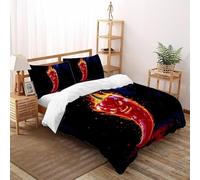 La Flamme Poivrons Parure De Lit Double（200x200cm） Impression 3D Sauvage Les Plantes pour Famille en Microfibre Respirant avec Fermeture Éclair Literie Doux