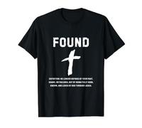 La Foi chrétienne. Une Fois Perdue, Maintenant trouvée T-Shirt Graphique avec Valeur, Homme, Noir, S