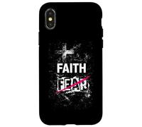 La Foi Contre la Peur avec Un Message chrétien croisé et Puissant Coque pour iPhone X/XS