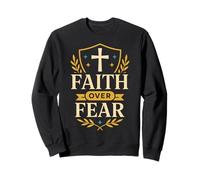 La Foi Contre la Peur Christian Cross Anxiety Shield Isaïe 41:10 Sweatshirt