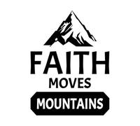 La foi déplace les montagnes, typographie, citations bibliques, affiche chrétienne Stickers artistiques en vinyle 60.8x80.8cm Ne se décolle pas Noir