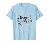 La Foi inspirante des Femmes chrétiennes Grace Upon Grace T-Shirt, Homme, Bleu Céleste, 3XL