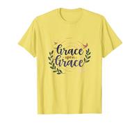 La Foi inspirante des Femmes chrétiennes Grace Upon Grace T-Shirt, Homme, Citron, XL