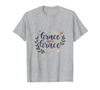 La Foi inspirante des Femmes chrétiennes Grace Upon Grace T-Shirt, Homme, Gris Chiné, M